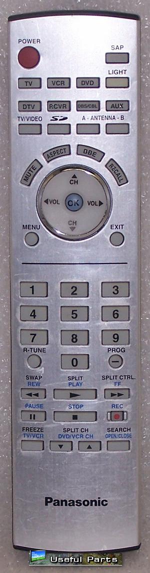 Panasonic EUR7627Z20 Remote for PT-43LC14 PT-50DL54 PT-60DL54 TV