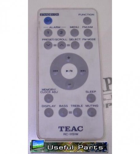 Teac RC-1151W Whte Remote Control for SR-L230i