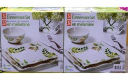 2 sets of 12-PIECE MELAMINE DINNERWARE (24 pieces in total)