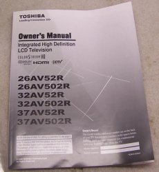 Manual For Toshiba 26AV52R 26AV502R 32AV52R 37AV52R 37AV502R
